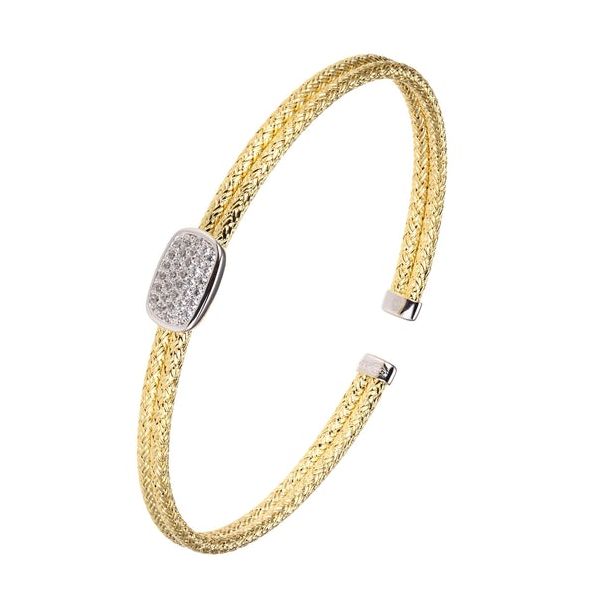 Sterling Gold Plated Cuff CZ Accented Bracelet Jones Jeweler Celina, OH