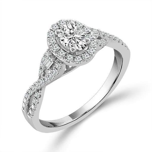 14K White Gold Halo Diamond Engagement Ring  Jones Jeweler Celina, OH