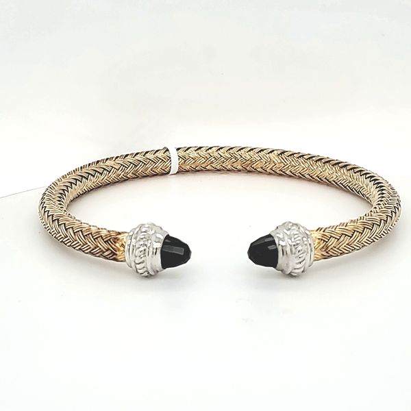 Silver Gold Plated Black Onyx Cuff Bracelet Jones Jeweler Celina, OH