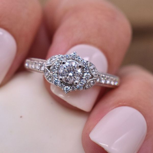 14K White Gold Vintage Diamond Engagement Ring  Image 2 Jones Jeweler Celina, OH