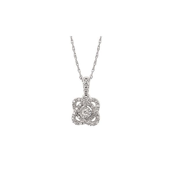 14 Karat White Gold Diamond Love Knot Necklace  Jones Jeweler Celina, OH