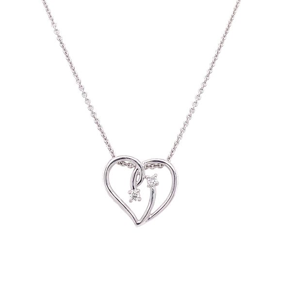 Silver Two Stone Diamond Heart Pendant Jones Jeweler Celina, OH