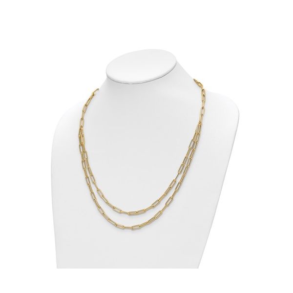 14 Karat Yellow Gold Double Layer Paperclip Necklace  Jones Jeweler Celina, OH