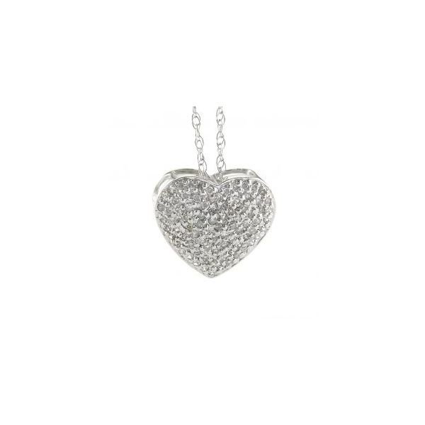 14KW Pave Diamond Heart Pendant Jones Jeweler Celina, OH