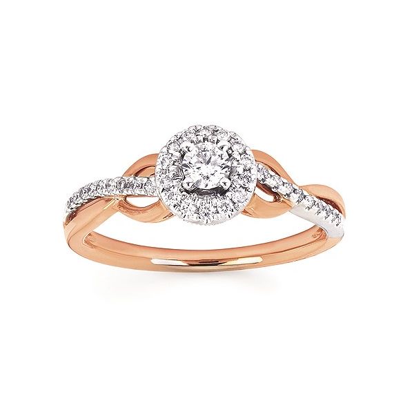 14K Two-Tone Diamond Halo Engagement Ring  Jones Jeweler Celina, OH
