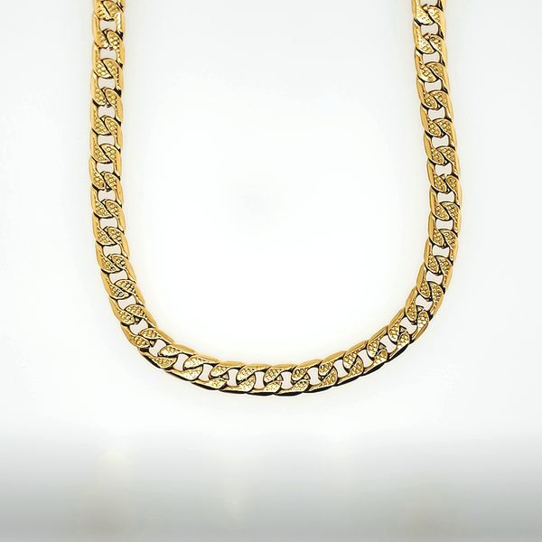 7.5mm Gold IP Stainless Steel Men's Chain Necklace