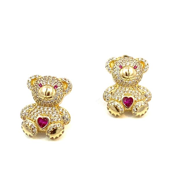 14K Teddy Bear Earrings Image 2 Joyería Paris Little Rock, AR