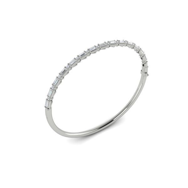 Vlora Diamond Baguette Hinged Bangle Bracelet, Adella Col...
