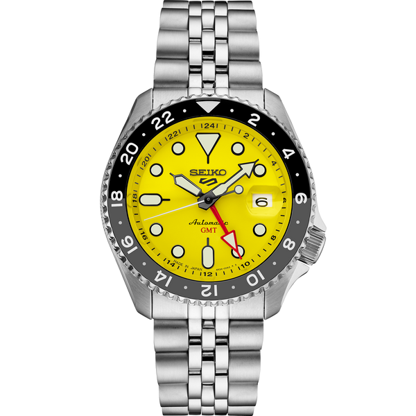 Seiko 42.5mm Automatic 5 Sports U.S. Special Creation SKX Style GMT Series Watch Yellow, SSK017 James & Williams Jewelers Berwyn, IL
