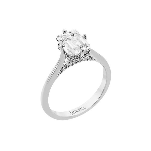 Simon G Hidden Halo Engagement Ring Mounting  James & Williams Jewelers Berwyn, IL