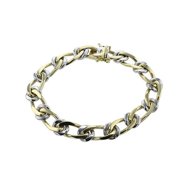 Simon G Two Tone Gents Link Bracelet, 8 Inches James & Williams Jewelers Berwyn, IL