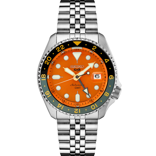Seiko 42.5mm Automatic 5 Sports SKX Style GMT Series Watch Orange SSK005 James & Williams Jewelers Berwyn, IL