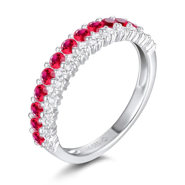 Luvente Diamond and Ruby Band Ring James & Williams Jewelers Berwyn, IL
