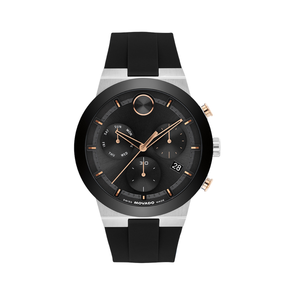 Movado BOLD Fusion Black Mens Chronograph Watch, 44mm, 3...