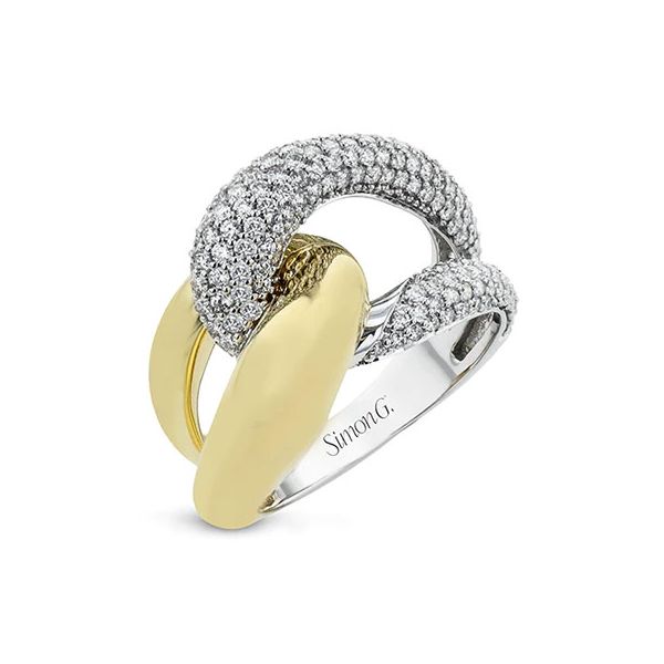 Simon G Modern Interlocking Link Diamond Ring  James & Williams Jewelers Berwyn, IL