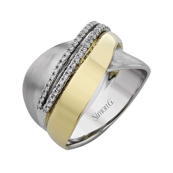 Simon G Criss Cross Diamond Fashion Ring  James & Williams Jewelers Berwyn, IL