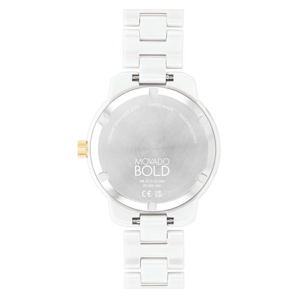 Movado BOLD Verso White Ceramic Women's Watch, 39mm Image 3 James & Williams Jewelers Berwyn, IL