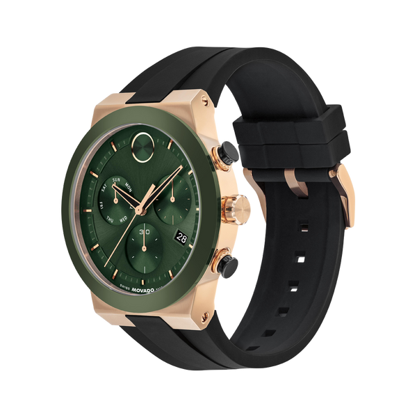 Movado BOLD Fusion Green Mens Chronograph Watch, 44mm, 3...