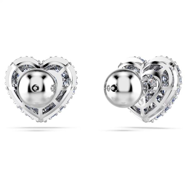 Swarovski Idyllia Blue Heart Stud Earrings Image 3 James & Williams Jewelers Berwyn, IL
