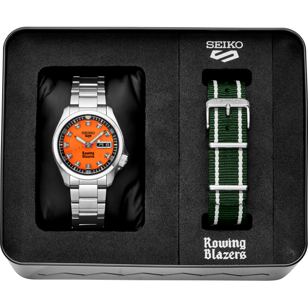 Seiko 40mm Automatic 5 Sports Orange Rowing Blazers Watch, SRPJ57 Image 4 James & Williams Jewelers Berwyn, IL