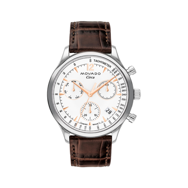 Movado Heritage Series Circa Mens Chronograph Watch, 43m...