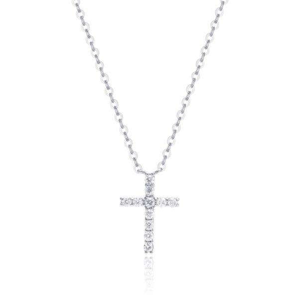 Luvente Diamond Cross Pendant Necklace James & Williams Jewelers Berwyn, IL