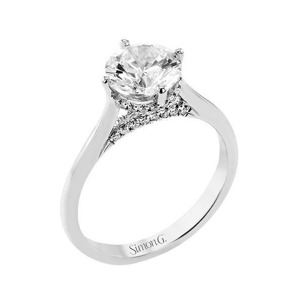 Simon G Hidden Halo Engagement Ring Mounting  James & Williams Jewelers Berwyn, IL