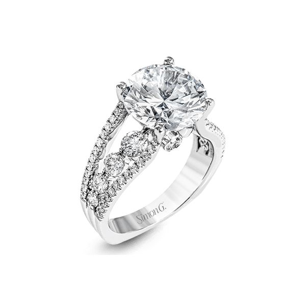 Simon G Triple Row Diamond Semi-Mount Engagement Ring James & Williams Jewelers Berwyn, IL