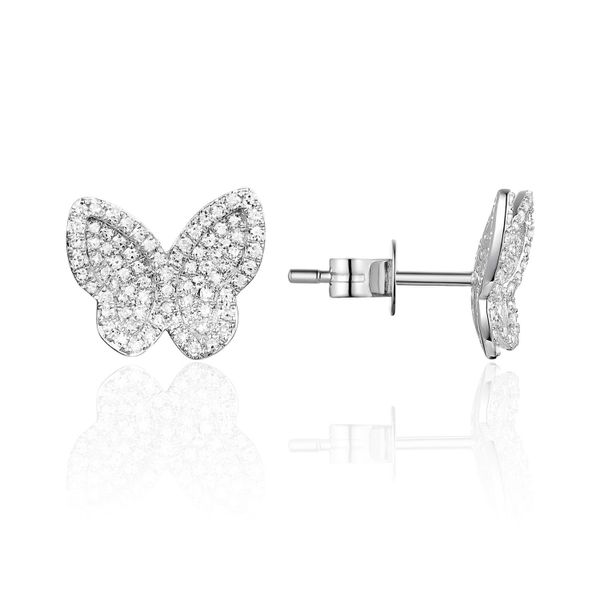 Luvente Diamond Butterfly Stud Earrings James & Williams Jewelers Berwyn, IL
