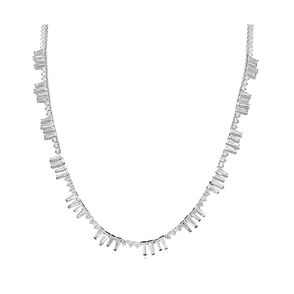 Simon G 18k White Gold Diamond Necklace