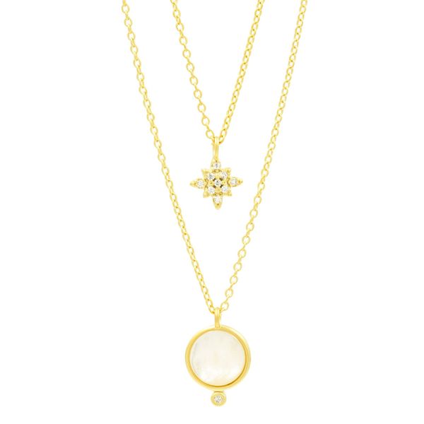 Freida Rothman Double Drop Pendant Necklace James & Williams Jewelers Berwyn, IL