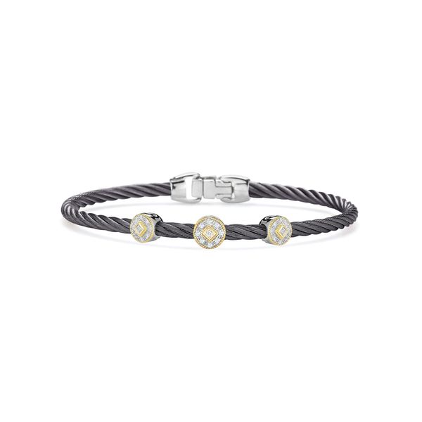 ALOR Gray Cable Single Round Station Stackable Cable Bracelet James & Williams Jewelers Berwyn, IL