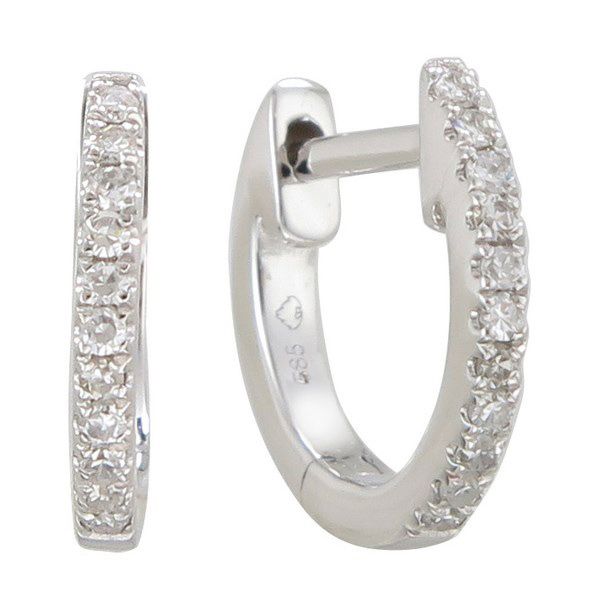 Luvente Diamond Mini Huggie Hoop Earrings James & Williams Jewelers Berwyn, IL