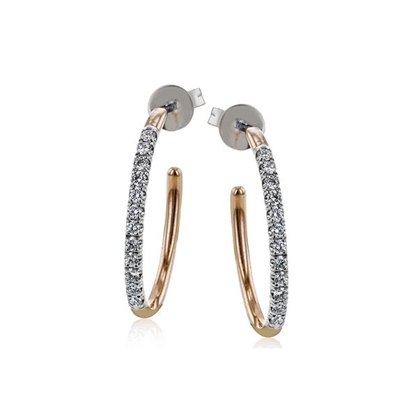 Simon G Classic Romance Diamond Hoop Earrings James & Williams Jewelers Berwyn, IL