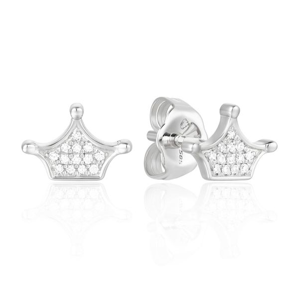 Luvente Diamond Crown Stud Earrings James & Williams Jewelers Berwyn, IL