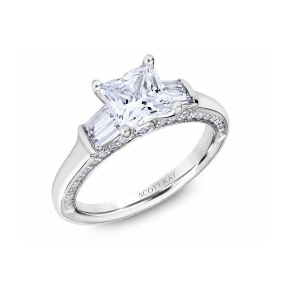 Scott Kay 3-Stone Crown Diamond Engagement Ring James & Williams Jewelers Berwyn, IL