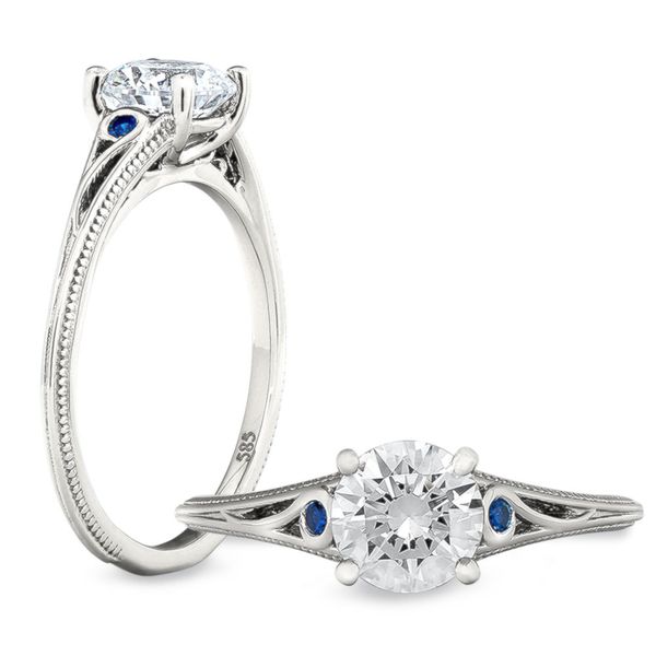 Peter Storm Sapphire Scroll Semi-Mount Engagement Ring James & Williams Jewelers Berwyn, IL