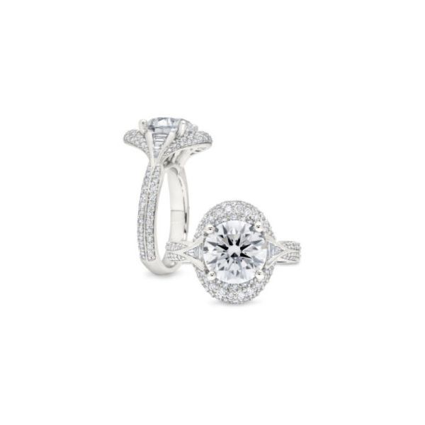 Peter Storm Baguette/Pave Diamond Halo Semi-Mount Engagement Ring James & Williams Jewelers Berwyn, IL