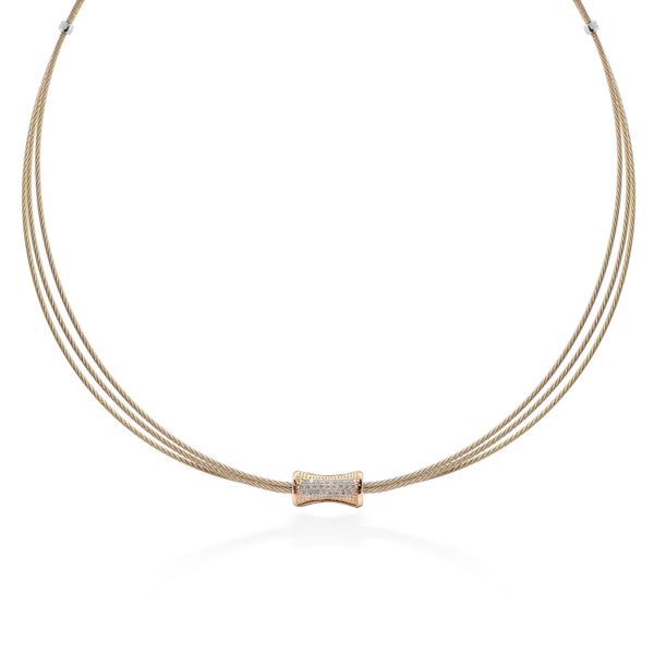 ALOR Deco Carnation Eclipse Diamond Cable Necklace, 16 Inches James & Williams Jewelers Berwyn, IL