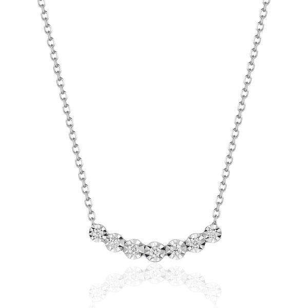 Luvente Diamond Curved Bar Necklace James & Williams Jewelers Berwyn, IL