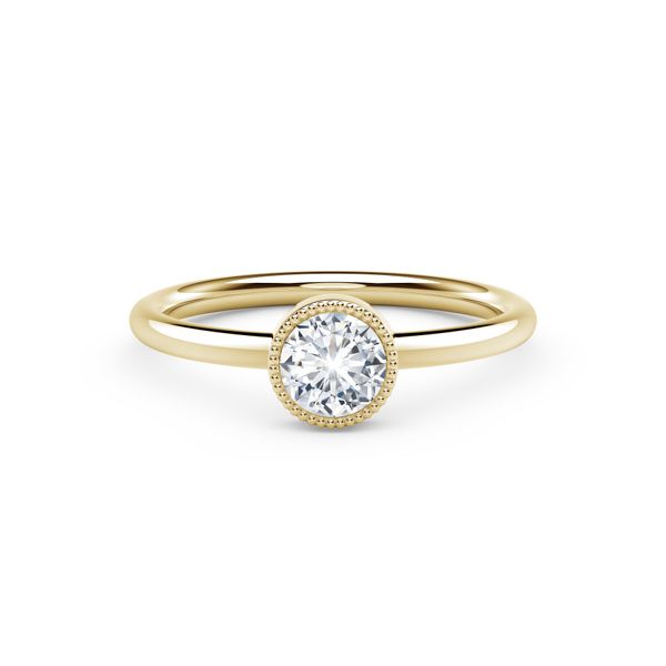 Forevermark Tribute™ Collection Millgraind Round Bezel Ring - Yellow Gold James & Williams Jewelers Berwyn, IL