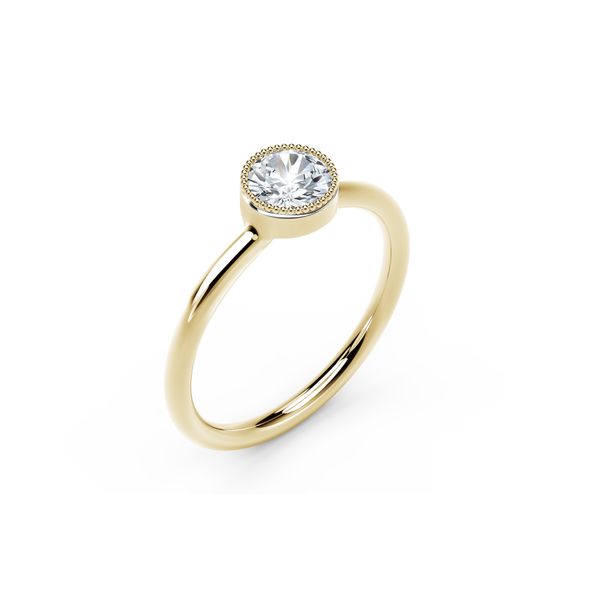 Forevermark Tribute™ Collection Millgraind Round Bezel Ring - Yellow Gold Image 2 James & Williams Jewelers Berwyn, IL
