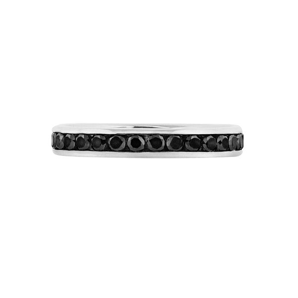 Spark Black Diamond Channel Stackable Eternity Band Ring James & Williams Jewelers Berwyn, IL