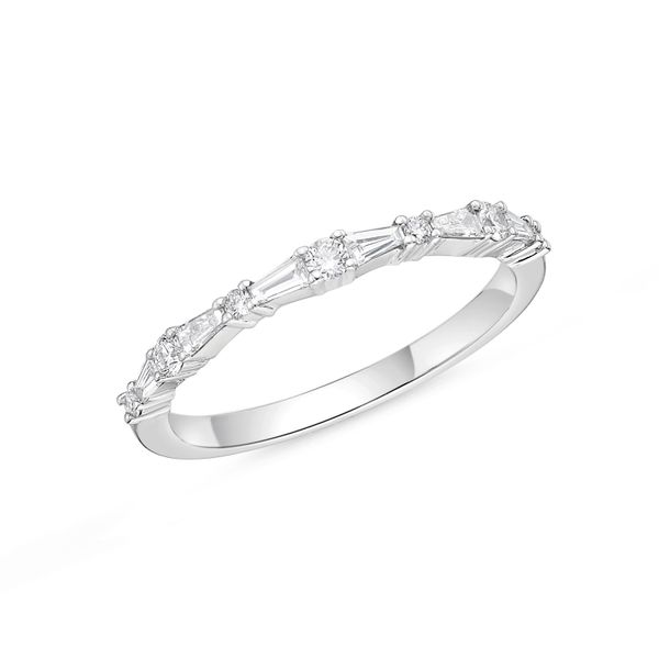 Memoire Geo Arts Baguette & Round Diamond Wedding Ring James & Williams Jewelers Berwyn, IL