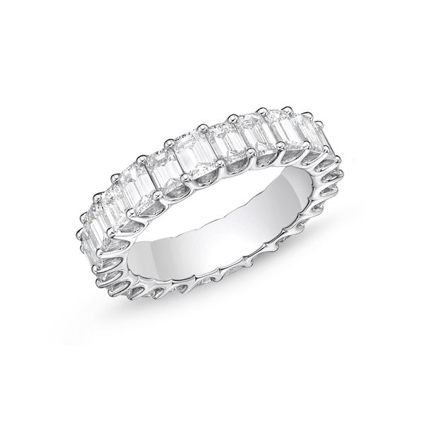 Memoire Geo Arts Eternity Emerald Cut Diamond Wedding Ring James & Williams Jewelers Berwyn, IL