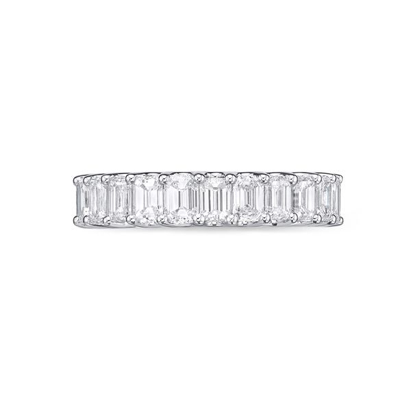 Memoire Geo Arts Eternity Emerald Cut Diamond Wedding Ring Image 2 James & Williams Jewelers Berwyn, IL