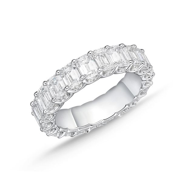 Memoire Geo Arts Emerald Cut Eternity Band Wedding Ring James & Williams Jewelers Berwyn, IL