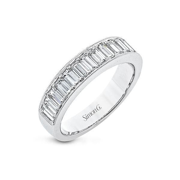 Simon G Baguette Diamond Wedding Ring James & Williams Jewelers Berwyn, IL