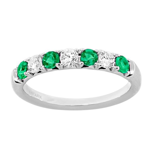 Spark Diamond & Emerald Prong Set Band Ring James & Williams Jewelers Berwyn, IL