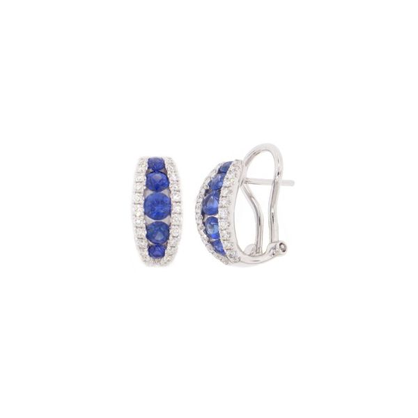 Spark Diamond & Sapphire Hoop Earrings James & Williams Jewelers Berwyn, IL